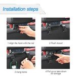 Back Seat Headrest Hooks - 4 Pack Black