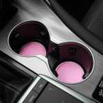 SINGARO 4PCS Non-Slip Car Cup Coasters - Pink