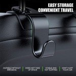 Back Seat Headrest Hooks - 4 Pack Black