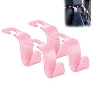 Amooca Universal Car Headrest Hooks - Pink Set