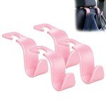 Amooca Universal Car Headrest Hooks - Pink Set