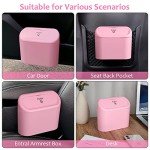 Portable Car Trash Can with Lid - Pink