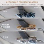 Magnetic Leather Sunglass Holder for Car Visor