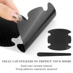 8PCS Carbon Fiber Car Door Handle Protectors