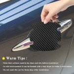 8PCS Carbon Fiber Car Door Handle Protectors