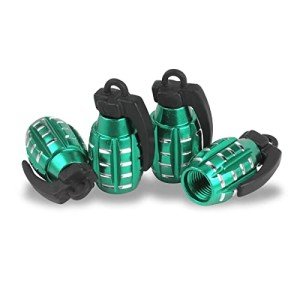 SINGARO Personalized Tire Valve Stem Caps - Green