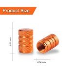 SINGARO 12PCS Orange Tire Valve Stem Caps