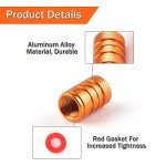 SINGARO 12PCS Orange Tire Valve Stem Caps