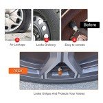 SINGARO 12PCS Orange Tire Valve Stem Caps