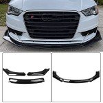 Universal Car Front Bumper Lip Kit - Glossy Black