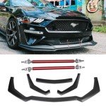 Matte Black Bumper Lip Kit for 2018-2022 Mustang