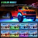 Nilight 4Pcs RGB Car Underglow Neon Light Strip