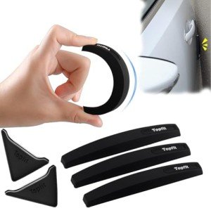 ShowEv Black Car Door Edge Scratch Guards - 6 Pieces