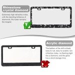 2 Pack Sparkly Rhinestone License Plate Frames