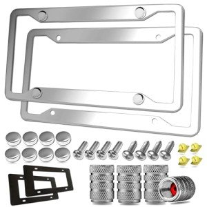 Stainless Steel License Plate Frame Set - 2 Pack