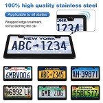 Stainless Steel License Plate Frame Set (Black)