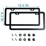 Matte Black License Plate Frames - 2 Pack