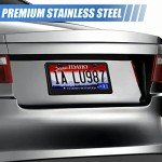 Stainless Steel License Plate Frame Set (Black)