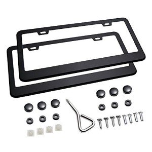 Ohuhu Matte Aluminum License Plate Frame Set