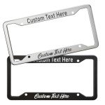 Custom Black Metal License Plate Frame with Screws