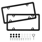 2 Pack Matte Black License Plate Frames