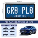 2 Pack Matte Black License Plate Frames