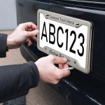 Custom Black Metal License Plate Frame with Screws
