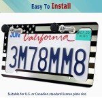 Black American Flag License Plate Frames - 2 Pack