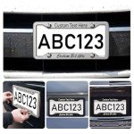 Custom Black Metal License Plate Frame with Screws