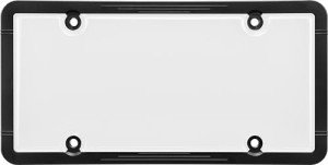 Black Universal License Plate Frame with Clear Cover