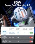 Compact 90W Dual Port USB C Car Charger