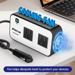 200W Car Power Inverter with Dual USB Charger