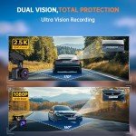 E-YEEGER 2.5K Dual Dash Cam with 32GB Card