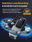 Anyski 3-Channel WiFi Dash Cam with 64GB Card