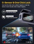 Anyski 3-Channel WiFi Dash Cam with 64GB Card