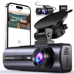 Triple 4K WiFi Dash Cam with 64GB Card
