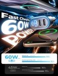 LISEN 60W Multi-Port Fast Car USB Charger