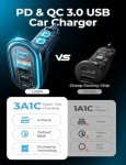 LISEN 60W Multi-Port Fast Car USB Charger