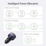 90W Fast USB-C Car Charger with 3 Ports