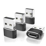 USB to USB-C Adapter 4 Pack for Car Charging
