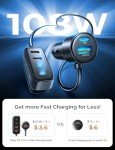 AINOPE 108W Multi-Port USB Car Charger with Cable