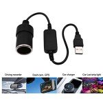 USB A Male to 12V Car Socket Converter Cable