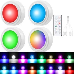 4-Pack Wireless LED Car Interior Lights with Remote