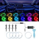LED Car Strip Lights with USB Control & Music Sync