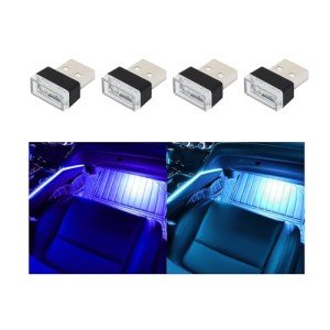 USB LED Car Interior Atmosphere Lights Kit (4 PCS)