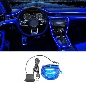 Blue EL Wire LED Strip Lights for Car Interior