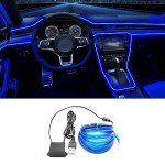 Blue EL Wire LED Strip Lights for Car Interior