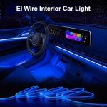 Blue EL Wire LED Strip Lights for Car Interior