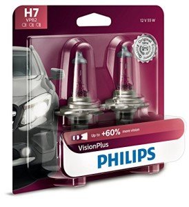 Philips H7 VisionPlus Headlight Bulbs - 2 Pack