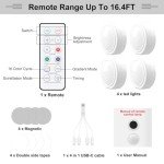 4PCS Remote-Controlled LED Car Lights Kit